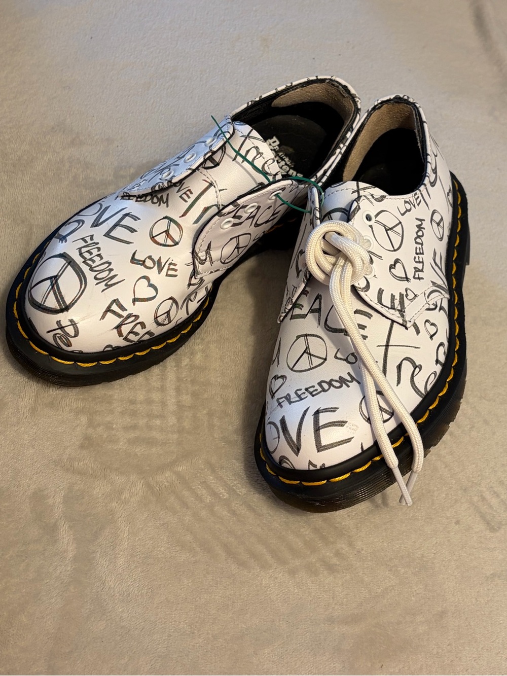 Dr. Martens Script Peace & Love 3-Eye Shoes